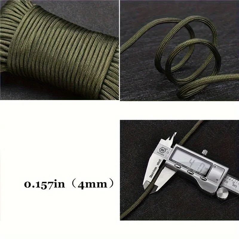 7 Strand Core Cord Rope - Durable 4mm Thick Outdoor Braided Multi-Functional with Tensile Strength Under 122lbs for Camping,DIY