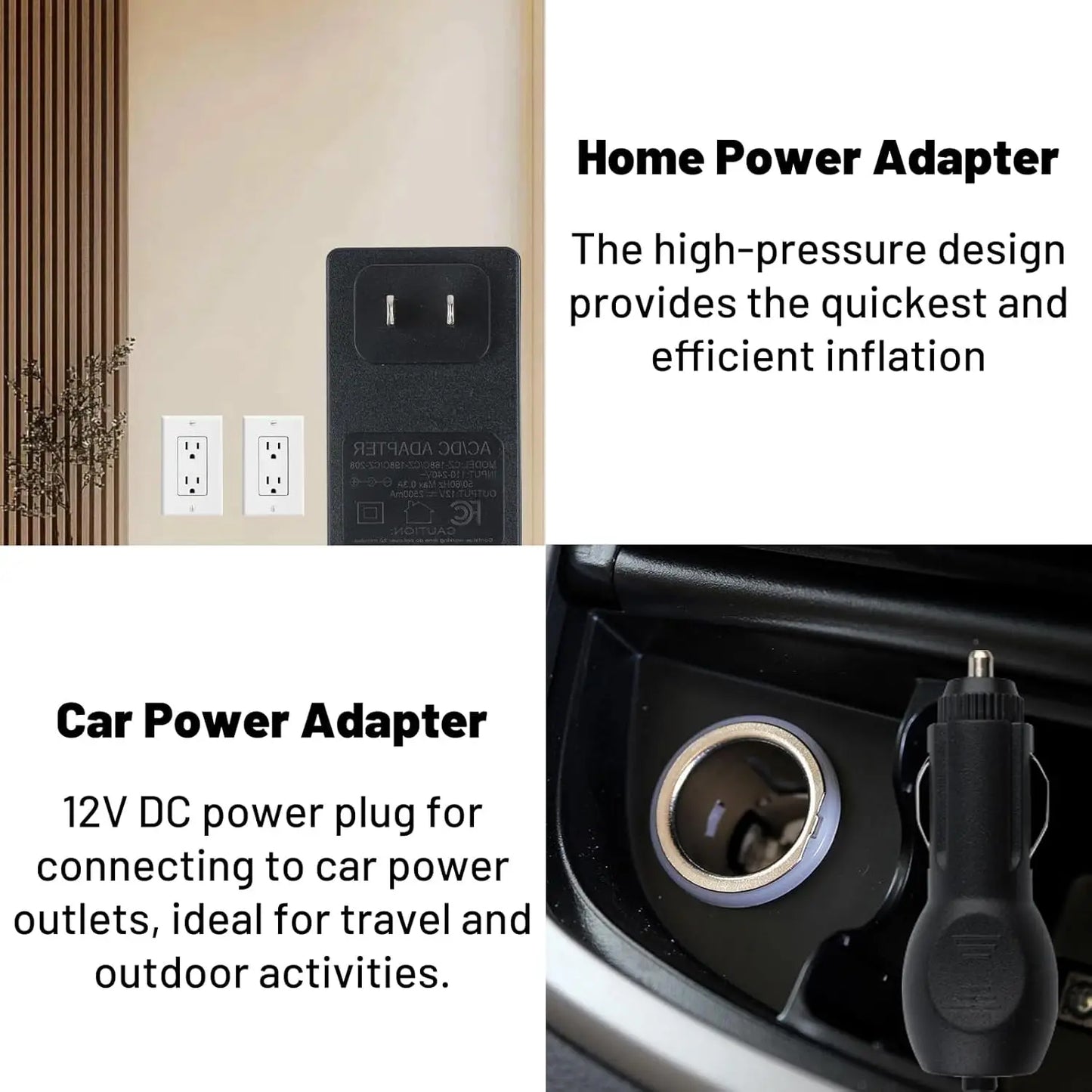 Electric Air Pump High Pressure Fast Inflation Deflation for Air Mattress Inflatable Boat Pool Floats Outdoor Portable Pump