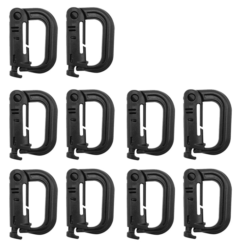 10/5/3/1PCS Outdoor Molle Carabiner D Locking Ring Plastic Clip Snap Type Ring Buckle Carabiner Keychain ITW Fastener Bag Buckle