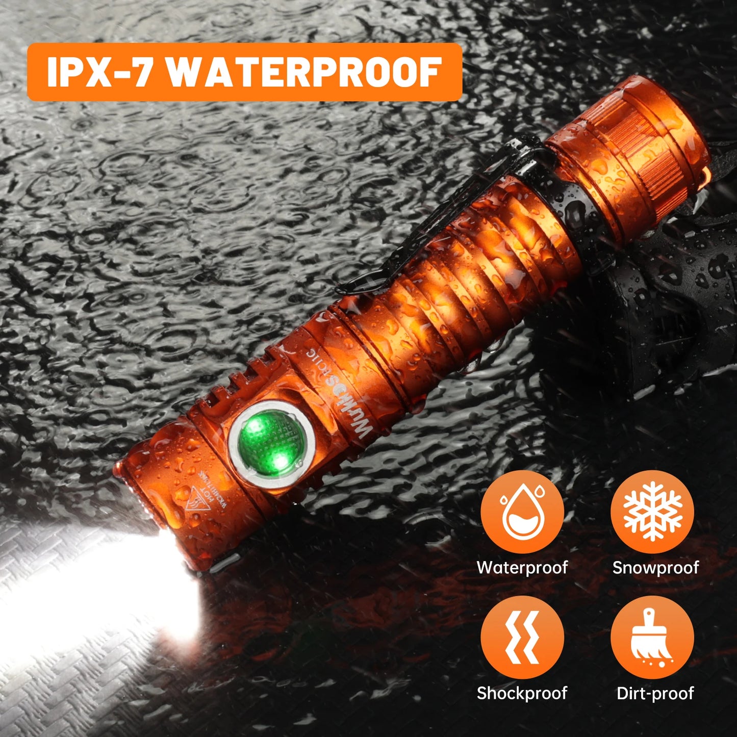 Wurkkos FC11C Nichia 519A Buck Circuit Hiking 18650 Flashlight Max output 1200 LM USB C Rechargeable EDC Torch