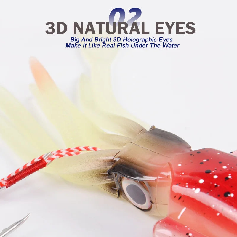 60g120g150g Silicone Soft Artificial Rubber Luminous UV Squid Jig Fishing Lures For Sea Fishing Trolling Wobbler Bait