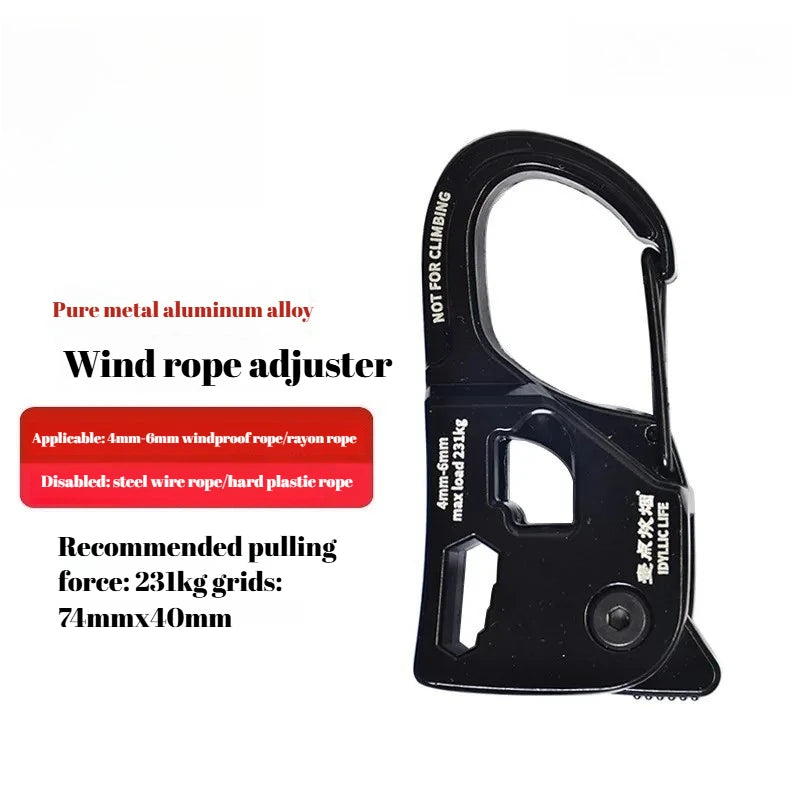 Aluminum Alloy Tent Rope Tensioner Heavy Duty Rustproof Lightweight Adjuster for Canopy Awning Wind Camping Accessories