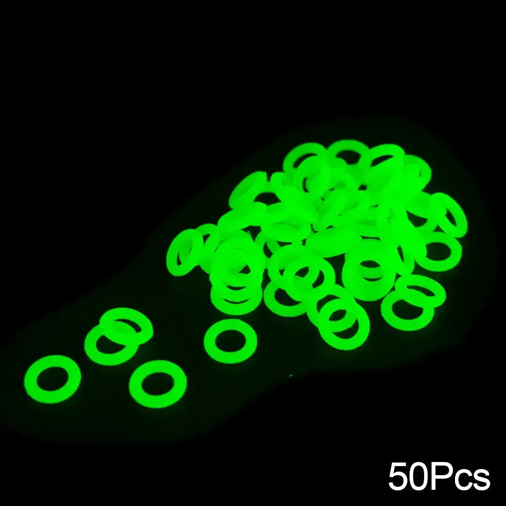 5/10/30/50pcs Outdoor Ground Nail Luminous Ring Silicone Rubber O-ring Warning Ring For Camping Tent Nail Accessories