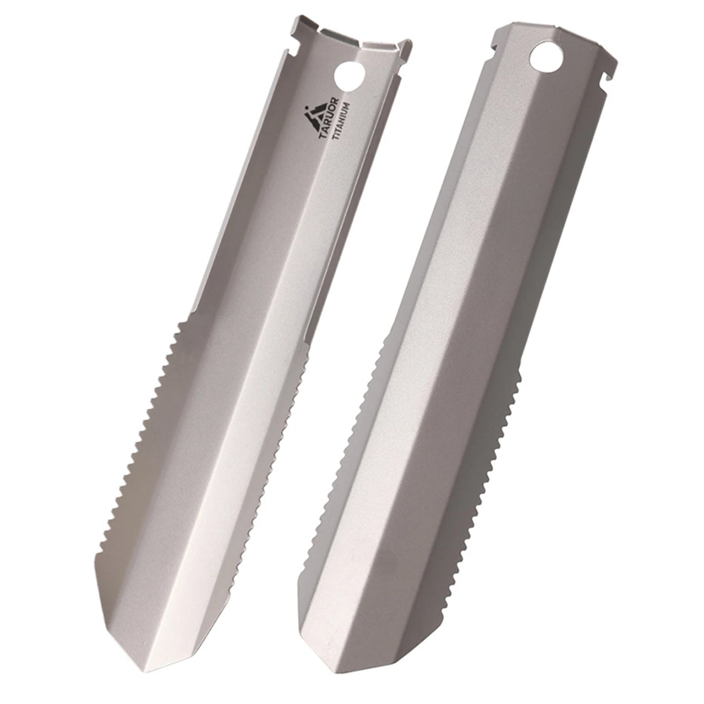 Taruor Titanium Garden Hand Serrated Shovel Smooth handle Portable Durable Outdoor Camping Hiking Backpacking Trowel with Clip