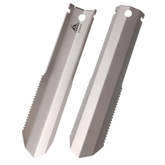 Taruor Titanium Garden Hand Serrated Shovel Smooth handle Portable Durable Outdoor Camping Hiking Backpacking Trowel with Clip